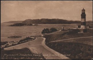 Plymouth Postcard Smeaton Lighthouse 1929