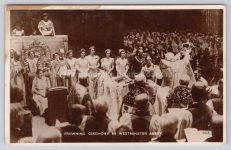 Postcard Crowning Ceremony Westminster Abbey RPPC