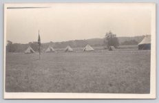 Six Tents Camping Union Flag Postcard