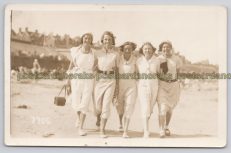 Five Women Beach RPPC Postcard