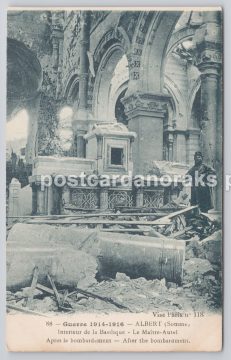 Postcard Albert Somme France WW1 War Damage