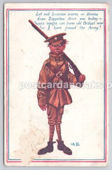 Postcard Army Soldier Verse Rhyme.