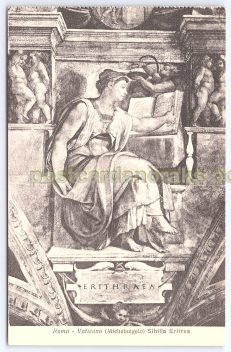 Rome Vatican Michelangelo Sibilla Eritrea Postcard