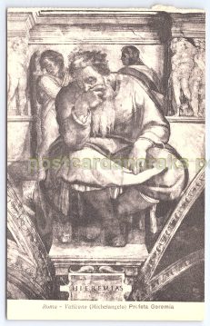 Rome Vatican Michelangelo Profeta Geremia Postcard