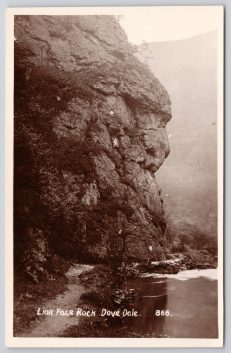 Dovedale RPPC Lion Face Rock Postcard