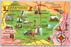 Ilkeston Matlock Buxton Chesterfield Map Postcard