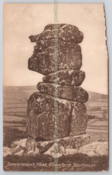 Chagford Dartmoor Bowerman's Nose Postcard