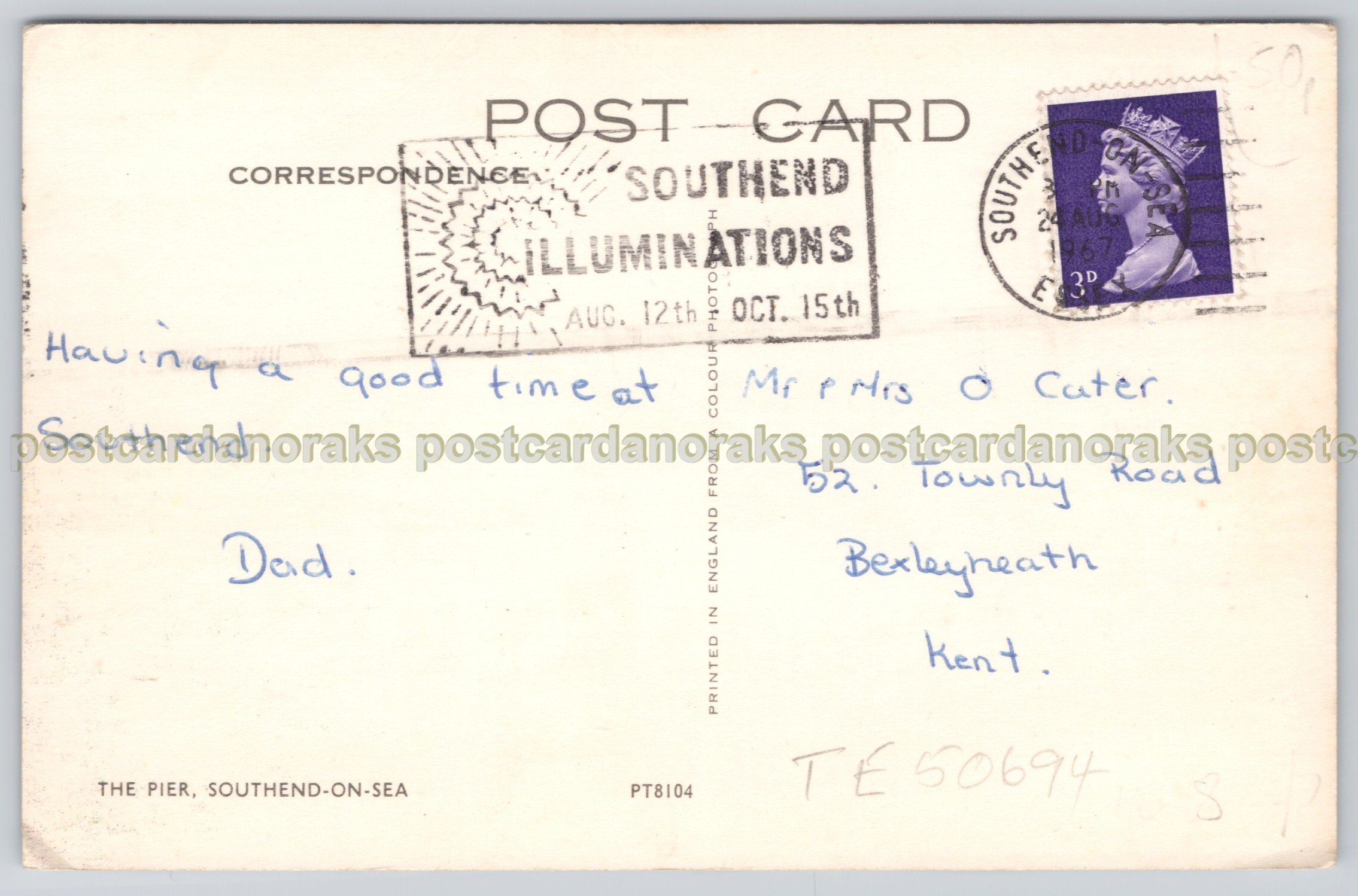 Southend Pier Essex 1967 Postcard - Image 2